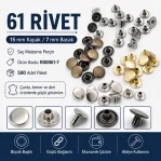 61 Rivet 15 mm (0.59") Cap / 7 mm (0.28") Post Steel Rivet – 500 Pieces R00061-7