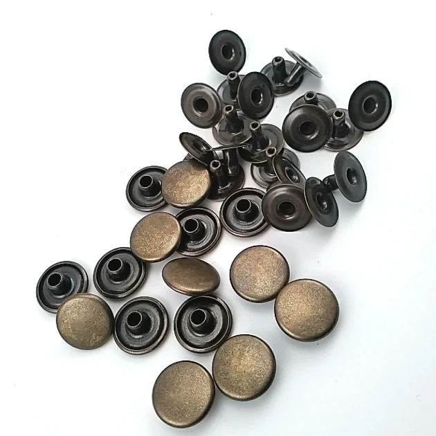 61 Rivet 15 mm (0.59") Cap with 7 mm (0.28") Post Steel Rivet for bags, belts, and leather goods - 500 Pieces