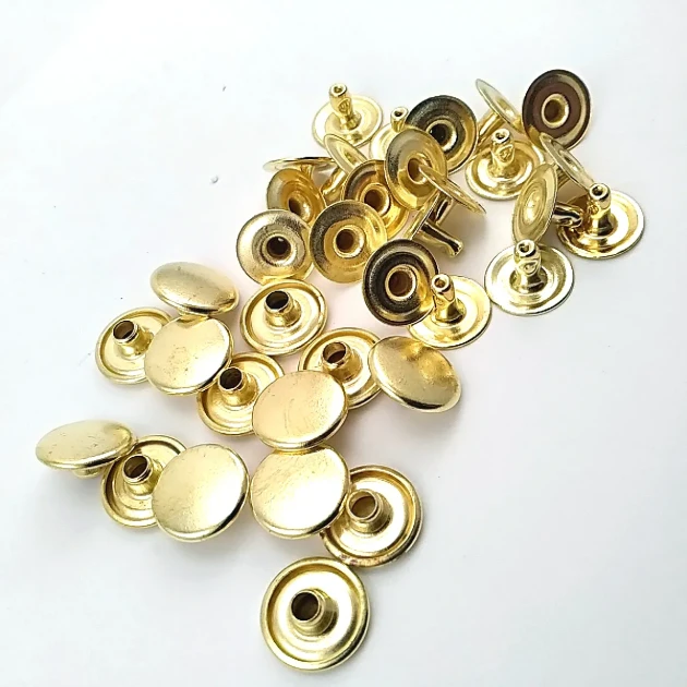 61 Rivet 15 mm (0.59") Cap with 7 mm (0.28") Post Steel Rivet for bags, belts, and leather goods - 500 Pieces