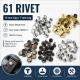 61 Rivet 15 mm (0.59") Cap with 7 mm (0.28") Post Steel Rivet for bags, belts, and leather goods - 500 Pieces