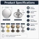 61 Rivet 15 mm (0.59") Cap with 7 mm (0.28") Post Steel Rivet for bags, belts, and leather goods - 500 Pieces