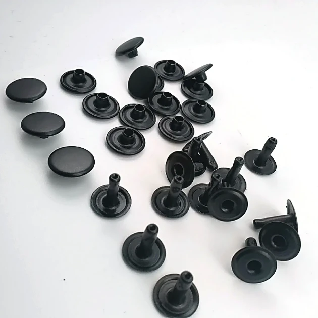 61 Double Cap Rivet 15 mm (0.59") Cap and 12 mm (0.47") Back Cap with 11 mm (0.43") Long Post Steel Rivet for Handbags