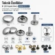 61 Double Cap Rivet 15 mm (0.59") Cap and 12 mm (0.47") Back Cap with 11 mm (0.43") Long Post Steel Rivet for Handbags
