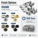 61 Double Cap Rivet 15 mm (0.59") Cap and 12 mm (0.47") Back Cap with 11 mm (0.43") Long Post Steel Rivet for Handbags