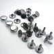 61 Double Cap Rivet 15 mm (0.59") Cap and 12 mm (0.47") Back Cap with 11 mm (0.43") Long Post Steel Rivet for Handbags