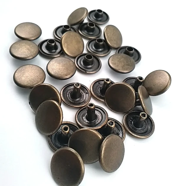 61 Double Cap Rivet 15 mm (0.59") Cap, 12 mm (0.47") Back Cap, 7 mm (0.28") Post Steel Rivet Set - 500 Sets