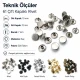 61 Double Cap Rivet 15 mm (0.59") Cap, 12 mm (0.47") Back Cap, 7 mm (0.28") Post Steel Rivet Set - 500 Sets