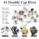 61 Double Cap Rivet 15 mm (0.59") Cap, 12 mm (0.47") Back Cap, 7 mm (0.28") Post Steel Rivet Set - 500 Sets