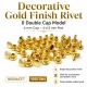 0 Double Cap Rivet 6 mm (0.24") Front Cap / 6 mm (0.24") Back Cap / 6–6.5 mm (0.24"–0.26") Post Steel Rivet for wallets and