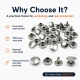 0,35" Rivet 9 mm Double Cap Rivet, Metal Material (1000 Pieces/Pack) R00335CFT
