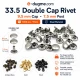 0,35" Rivet 9 mm Double Cap Rivet, Metal Material (1000 Pieces/Pack) R00335CFT