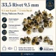 33.5 rivet 9.5 mm (0.37") cap with 7.5 mm (0.29") post brass rivet for bags and leather goods