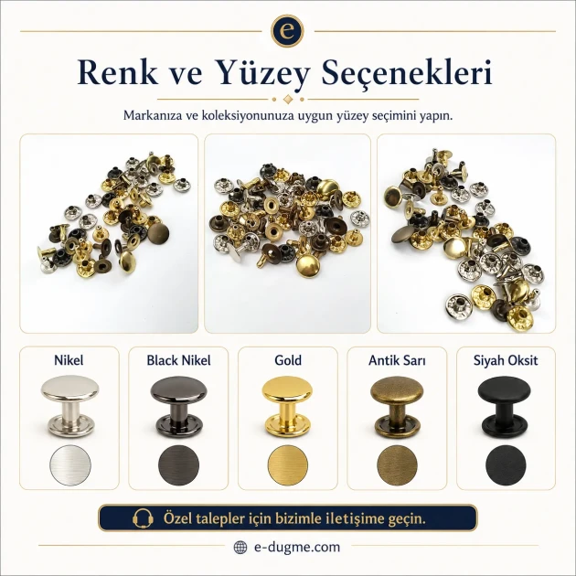 33.5 rivet 9.5 mm (0.37") cap with 7.5 mm (0.29") post brass rivet for bags and leather goods