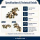 33.5 rivet 9.5 mm (0.37") cap with 7.5 mm (0.29") post brass rivet for bags and leather goods