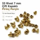 33 Rivet 7 mm Çift Kapaklı 7,5 mm Bacak Pirinç Perçin - 1000 Adet R0033PR