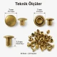 33 Rivet 7 mm Çift Kapaklı 7,5 mm Bacak Pirinç Perçin - 1000 Adet R0033PR