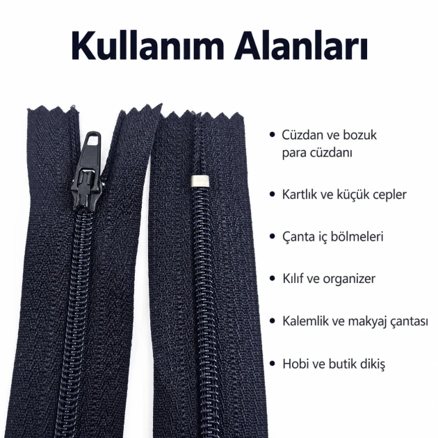 12 cm / 4.72 in Nylon Wallet Zipper Closed End for Pockets and Organizers