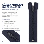 Cüzdan Fermuarı Naylon 12 cm T5 Cep, Kılıf ve Organizer İçin Dipli ENC0012T5