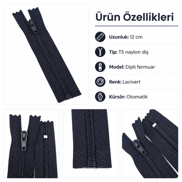 Nylon Wallet Zipper 10 cm T 5 Bottom