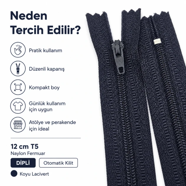 Nylon Wallet Zipper 10 cm T 5 Bottom