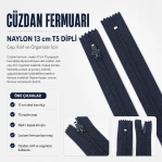 Cüzdan Fermuarı Naylon 13 cm T5 Cep, Kılıf ve Organizer İçin Dipli ENC0013T5