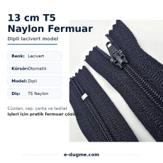 Nylon Wallet Zipper 13 cm T5 Bottom - ENC0013T5