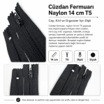 Cüzdan Fermuarı Naylon 14 cm T5 Cep, Kılıf ve Organizer İçin Dipli ENC0014T5