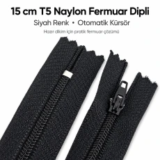 Nylon Wallet Zipper 15 cm #3 Bottom - ENC0015T5