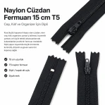 Cüzdan Fermuarı Naylon 15 cm T5 Cep, Kılıf ve Organizer İçin Dipli ENC0015T5