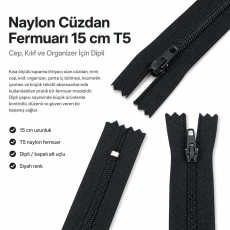 Wallet Zipper Nylon 15 cm / 5.91 in N3 for Pockets, Pouches and Organizers Closed End ENC0015T5