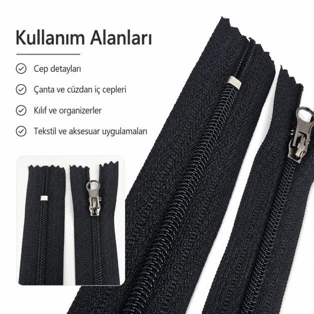 Nylon Pocket Zipper Combi Handle 16 cm T10