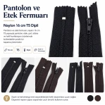 Pantolon ve Etek Fermuarı Naylon 16 cm T5 Dipli ENC0016T5