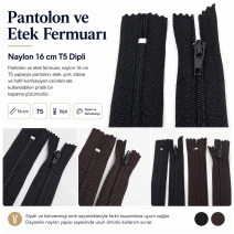 Pants and Skirt Zipper Nylon 16 cm / 6.30 in N3 Closed End ENC0016T5