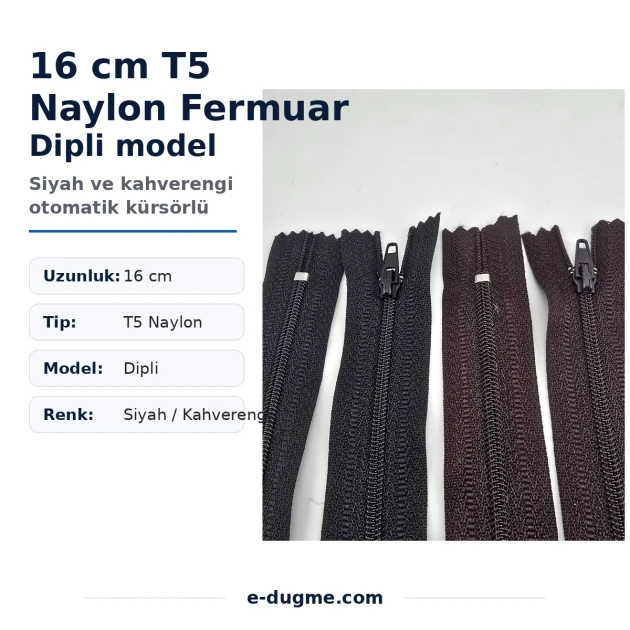 Nylon Pocket Zipper 16 cm #3 Bottom