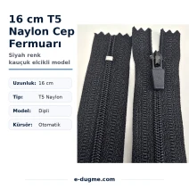 Nylon Pocket Zipper with Rubber Puller 16 cm / 6.30 in, Type 3 Closed-End ENC0016T5KE