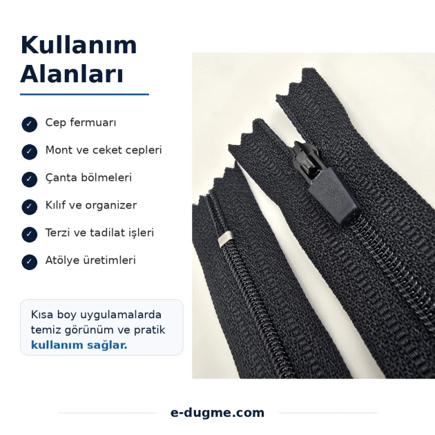 Nylon Pocket Zipper with Rubber Pull, 16 cm, #5 Bottom