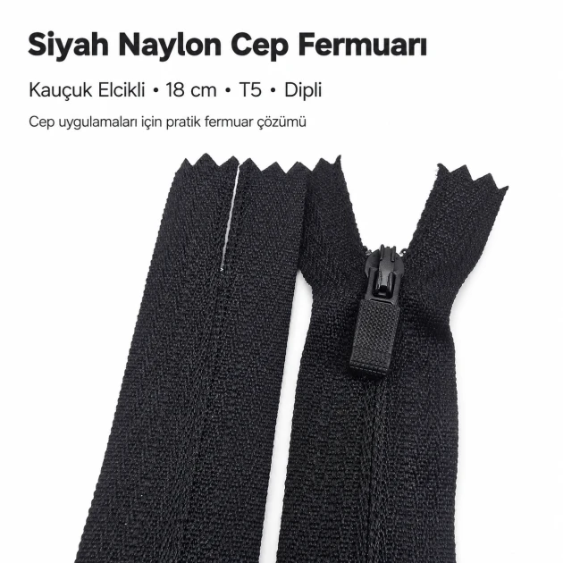 Nylon Reverse Pocket Zipper 18 cm #3