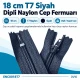 Cep Fermuarı Naylon 18 cm T7 Siyah Dipli, fermuarlı cepler için ideal kapama çözümü
