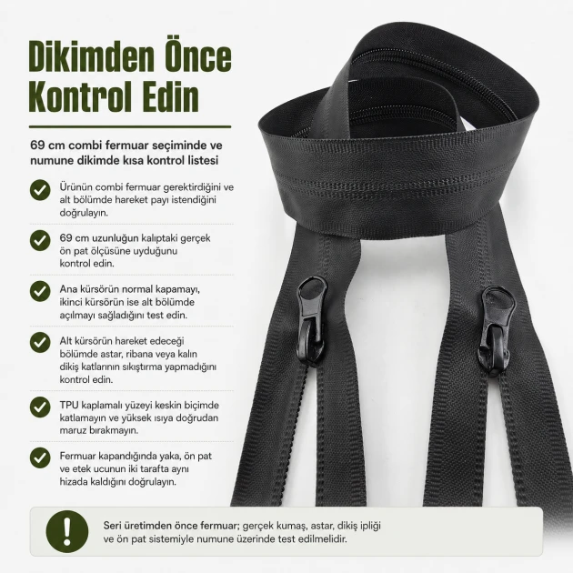 69 cm / 27.17 in N5 / #5 TPU-Coated Water-Resistant Combi Zipper for outdoor clothing and technical garments