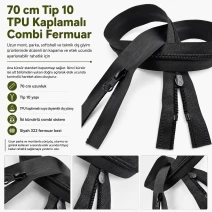 70 cm / 27.56 in N5 / #5 TPU-Coated Water-Resistant Combi Zipper ENC0070SG