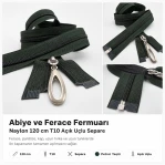 120 cm / 47.24 in N5 Nylon Coil Open-End Separating Zipper for Evening Dresses and Ferace – Petrol Green EPR00120T10