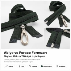 120 cm / 47.24 in N5 Nylon Coil Open-End Separating Zipper for Evening Dresses and Ferace – Petrol Green EPR00120T10