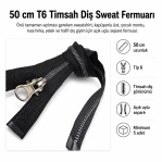 50 cm / 19.69 in T6 Crocodile Tooth Molded Sweatshirt Zipper, Open-End Separating EPR0050T6TMS