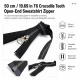 50 cm / 19.69 in T6 Crocodile Tooth Molded Sweatshirt Zipper, Open-End Separating for hoodies and jackets