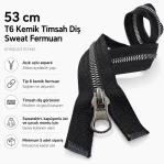 53 cm / 20.87 in T6 Crocodile-Tooth Molded Plastic Sweatshirt Zipper, Open-End Separating EPR0053T6TMS