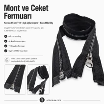 65 cm / 25.59 in N5 Nylon Coil Open-End Separating Jacket Zipper with Black Nickel Teeth EPR0065T10BN