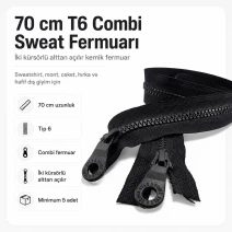 70 cm / 27.56 in T6 Molded Sweatshirt Zipper, Two-Way Open-End Separating EPR0070T6C