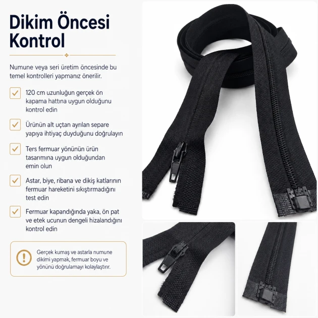 120 cm / 47.24 in N3 Reverse Nylon Coil Separating Zipper for Ferace and Long Modest Outerwear