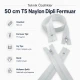Hırka, yelek ve dış giyim için 50 cm uzunluğunda T5 dipli optik beyaz naylon fermuar