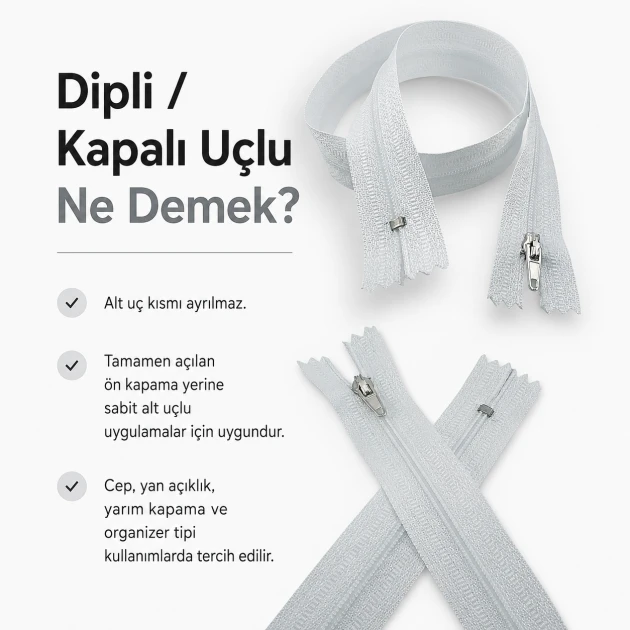 Hırka, yelek ve dış giyim için 50 cm uzunluğunda T5 dipli optik beyaz naylon fermuar